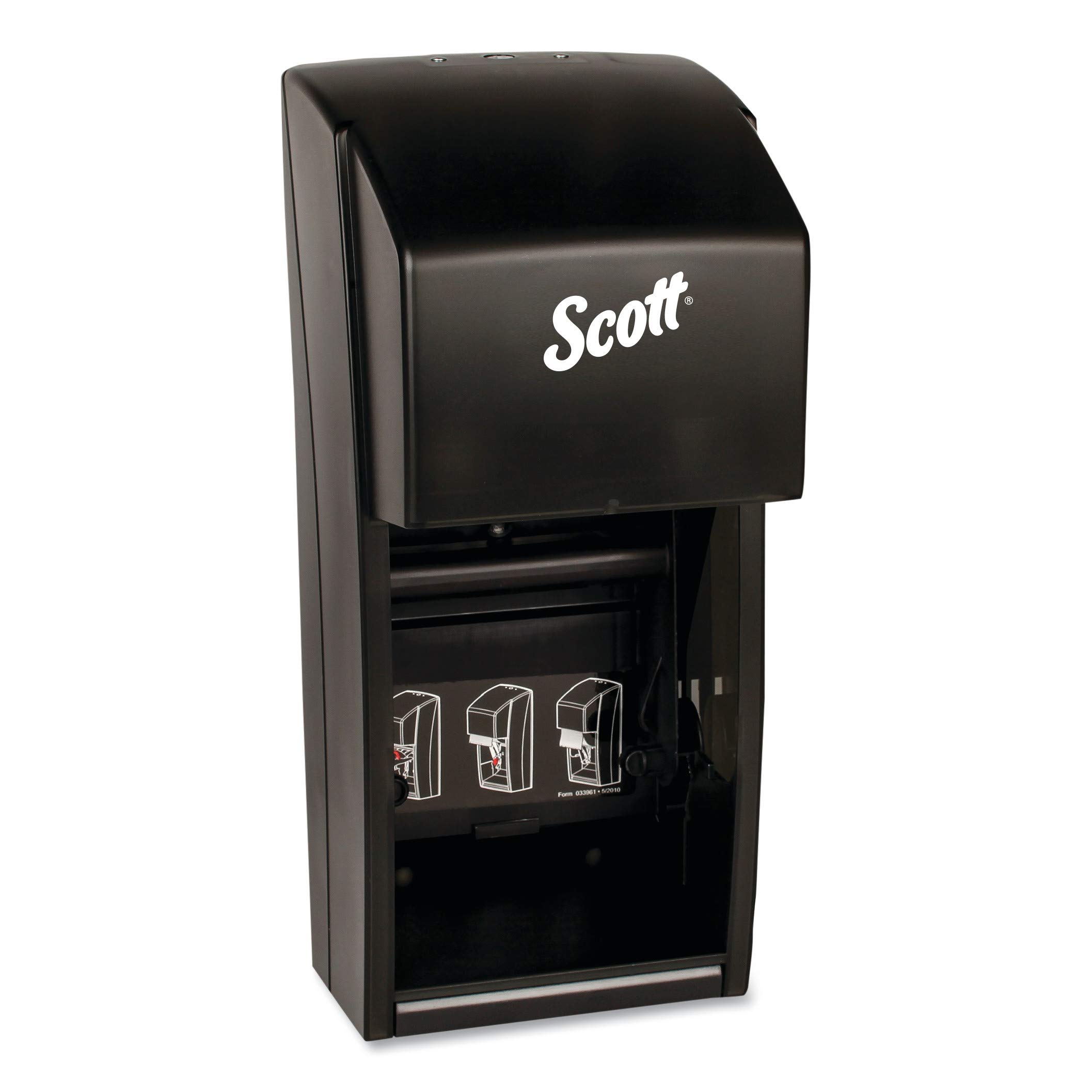 Scott 09021 Essential SRB Tissue Dispenser, 6 6/10 x 6 x 13 6/10, Plastic, Smoke, Black - Image 2