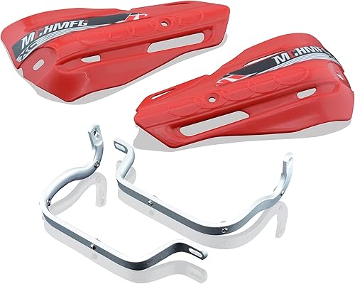 Miniatura 3 de Fewfuss Protectores de mano para moto de cross con empuñaduras  Protectores universales para motocicletas Pit Bikes ATV Motocross Enduro Rojo