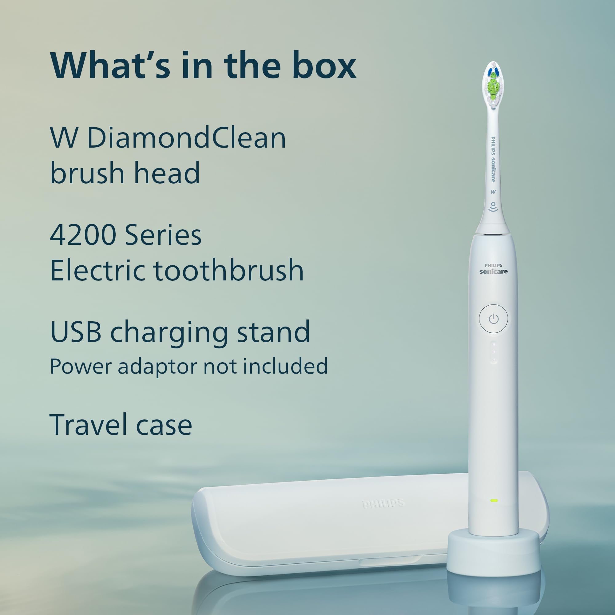 Philips Sonicare Spazzolino elettrico serie 4200, spazzolino sonico con sensore di pressione, 3 livelli di intensità, funzione EasyStart, SmarTimer e QuadPacer, autonomia di 14 giorni, custodia da