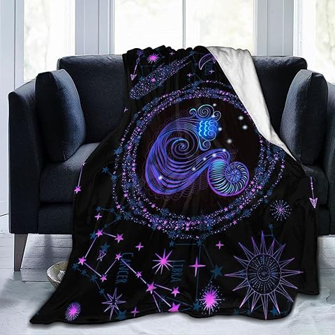Capricorn Throw Blanket Flannel Constellations Blanket Warm & Soft 12 Horoscope Astrology Throw Blankets Constellation Theme Home Décor 60