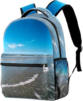 حقيبة ظهر مدرسية Blue Sky Sand 1، حقيبة سفر للنساء والفتيات والرجال والفتيان والمراهقين، 29.4x20x40 سم/11.5x8x16 بوصة