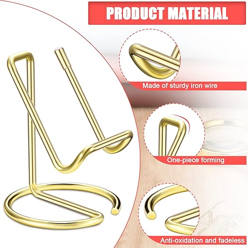 Miniatura 4 de 2 soportes de metal para tarjetas de visita para escritorio, soporte para teléfono celular, soporte elegante para tarjetas de visita, organizador de