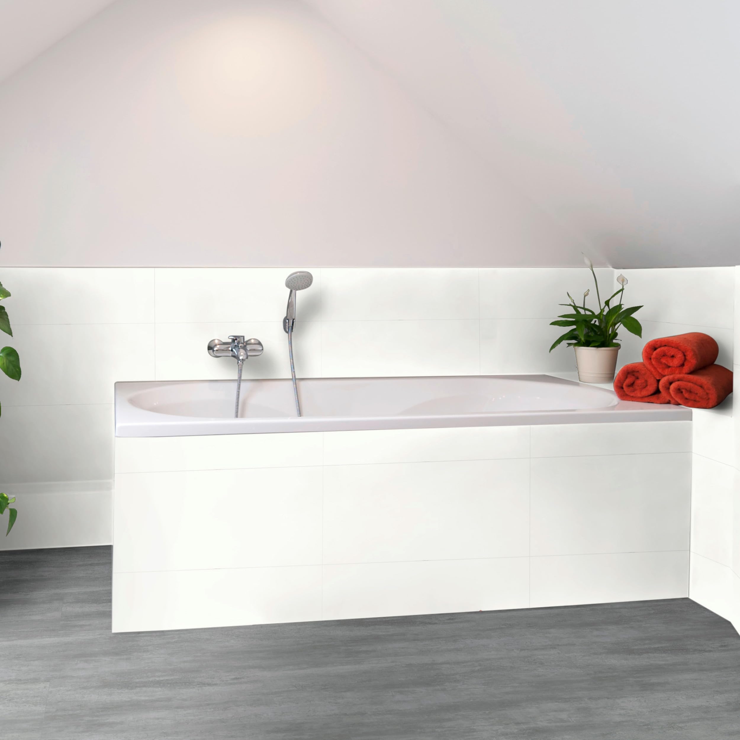Wandpaneele Klebefliesen Packung mit 2,16 m² - 12 Stück | Wandverkleidung Bad Dusche Küchenrückwand SPC-Vinyl 60x30 cm | wasserfest, kratzfest, alte Fliesen überkleben