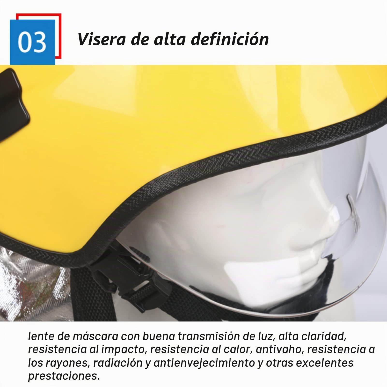 Casco de seguridad contra incendios con casco,Casco de bombero resistente a altas temperaturas,Casco de protección contra incendios de rescate de extinción,Cinturón amortiguador para un uso cómodo