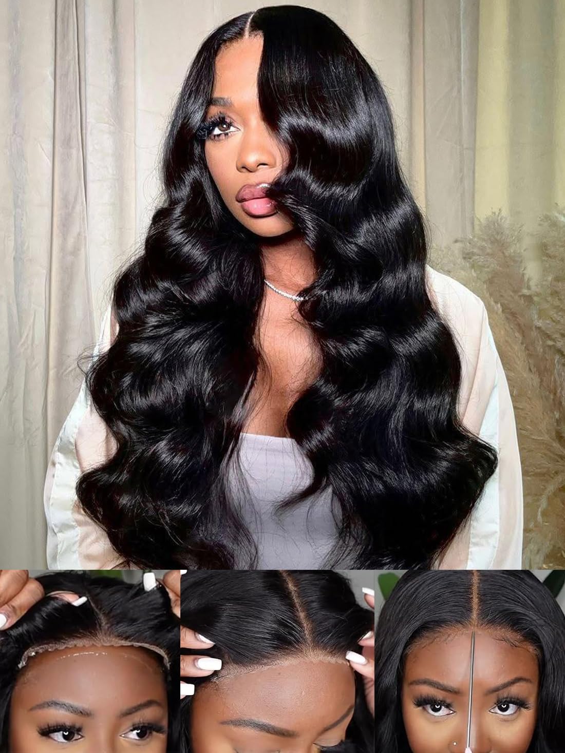 Amazon.com : Tahikie Glueless Wigs Human Hair Pre Plucked  display picture 2