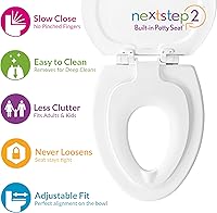 Vista 2 de Mayfair NextStep2 Toilet Seat with Built-In Potty Training Seat, Slow-Close, Removable that will Never Loosen, Round, White Blanco