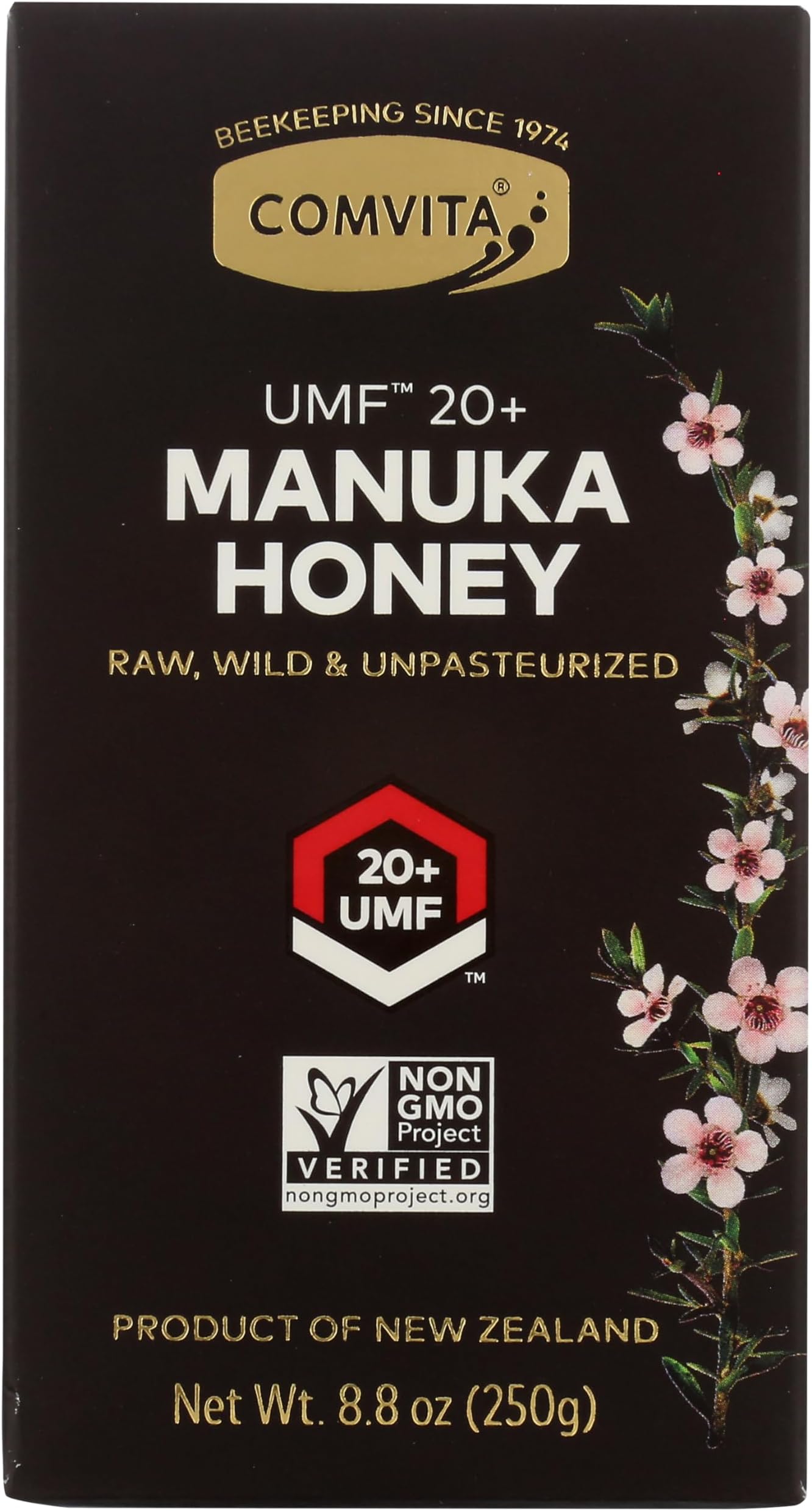 Raw Manuka Honey, Certified UMF 20+ (MGO 829+), 8.8 oz (250 g), Comvita