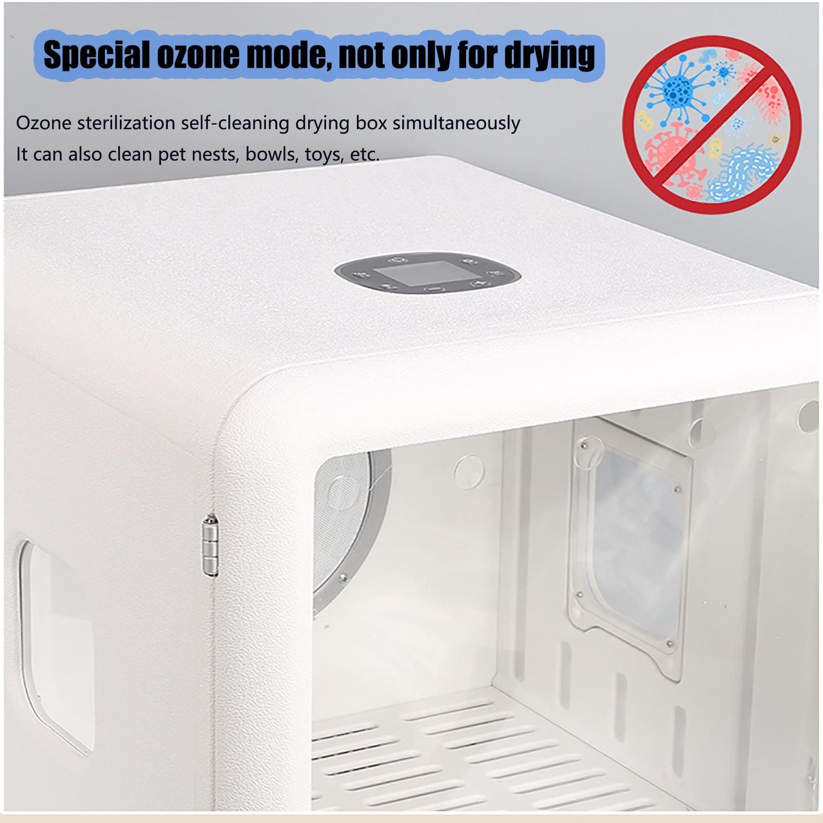 Secador automático para Mascotas para Gatos y Perros pequeños, Caja Secadora para Mascotas Ultra silenciosa con Control de Temperatura y Tiempo Ajustable