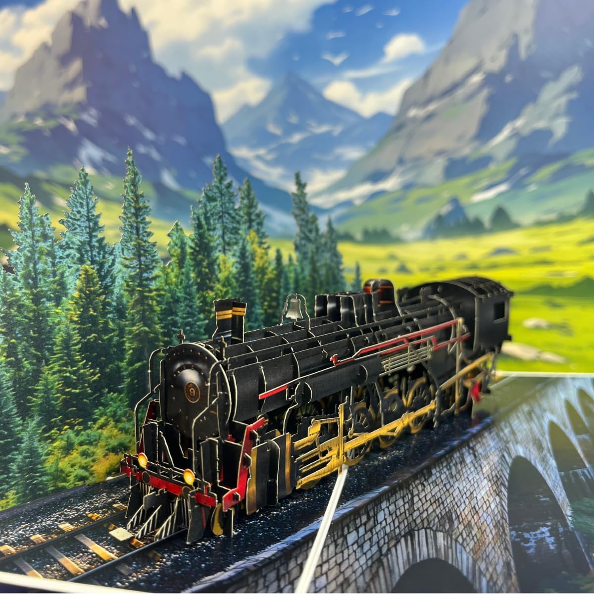 Steam Train Pop-Up Father’s Day Card, 3D Vintage Steam Train Birthday Card, Handmade Train Greeting Card, Ideal Gift for Dad, Husband, Grandad, Men, Boyfriend, Adults, Retirment Card - Image 8