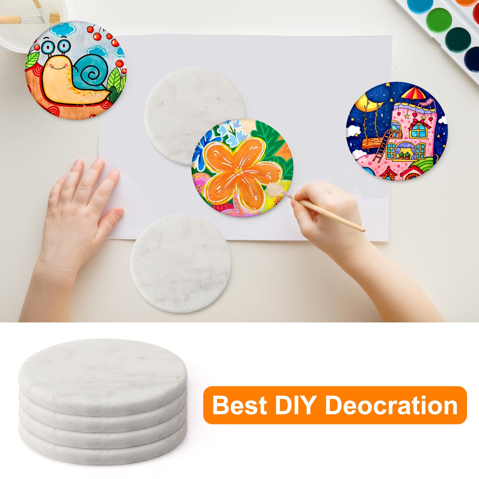 12 Pezzi Pietre Piatte bianche per dipingere Ciottoli per La Pittura 6,3cm Dipingi Le Pietre delle Disco di Pietra Rotondo per Decorazione Alta qualità Naturali Sassi da Dipingere