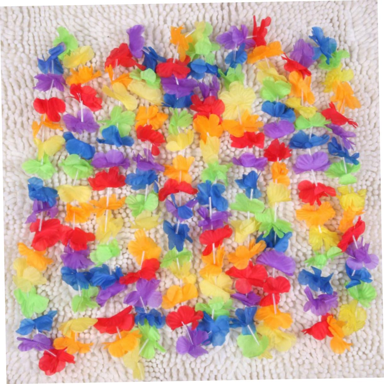 Cabilock 40 Piezas guirnaldas Hawaianas Decoraciones para Fiestas Tropicales Collar de Flores Collares a Granel Christmas Xmas navidas Guirnalda Hawaiana Guirnalda Luau constituir Colocar