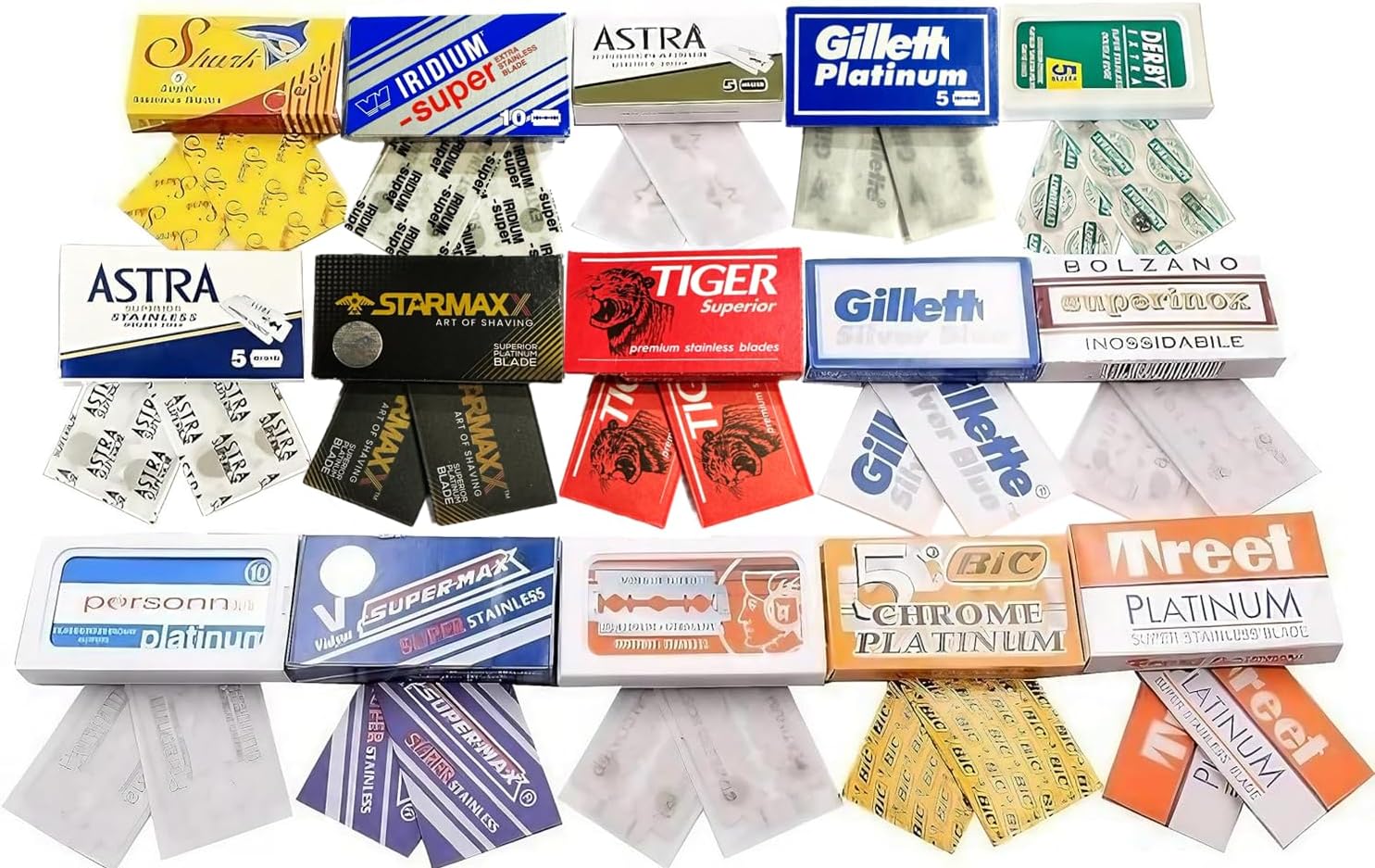 Blades Sampler Double Edge Razor Blade Sample Pack (2x each) : Amazon ...