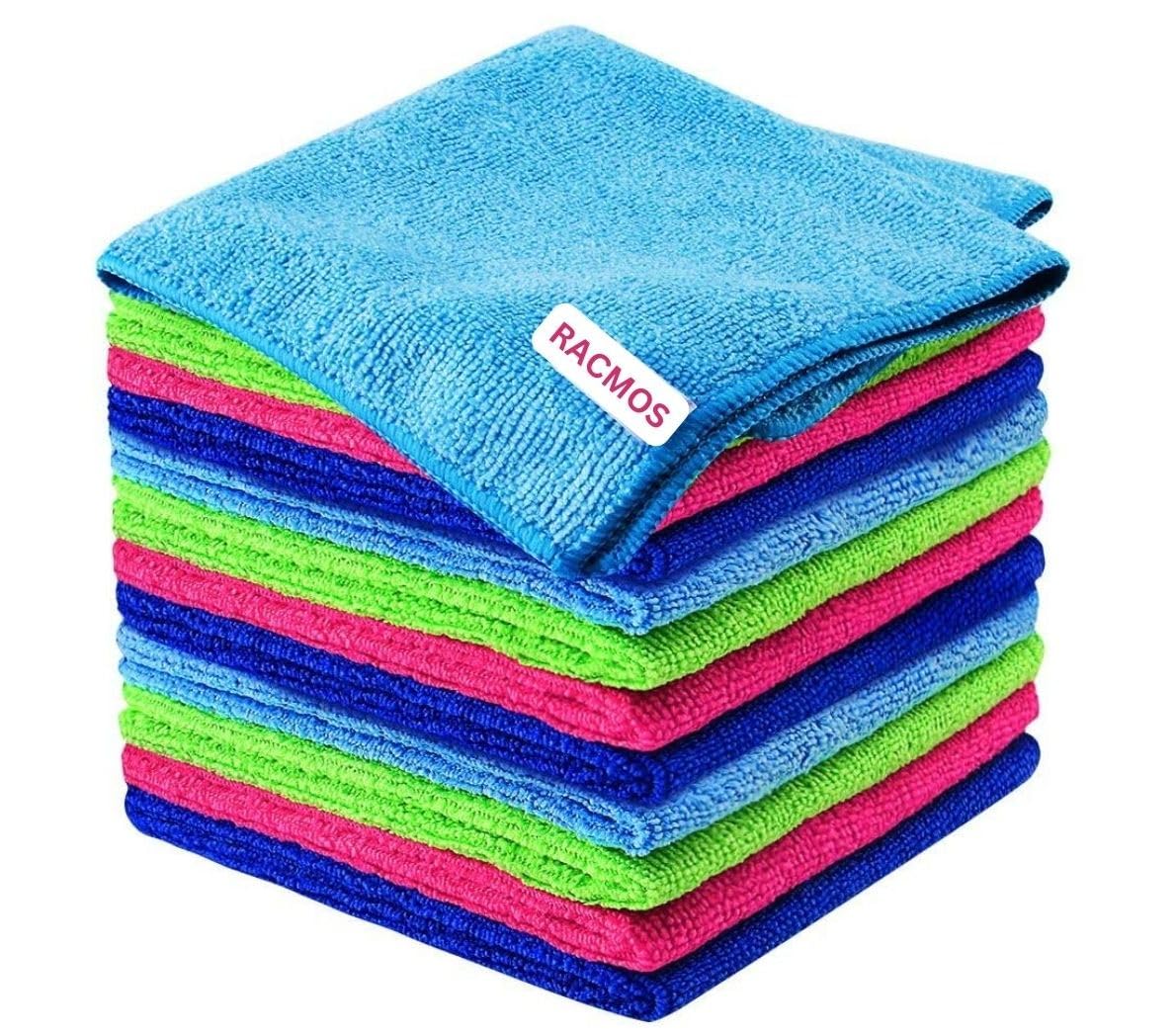 RACMOS Micro Fibers Cleaning Cloths, 40x40cm, 300GSM, Multi-Color,Highly Absorbent,Lint and Streak Free,for Cleaning, Polishing & Washing - Kitchen, Car, Window, Steel & Glass (8) (B0CP1788Y4) Amazon Price History, Amazon Price Tracker