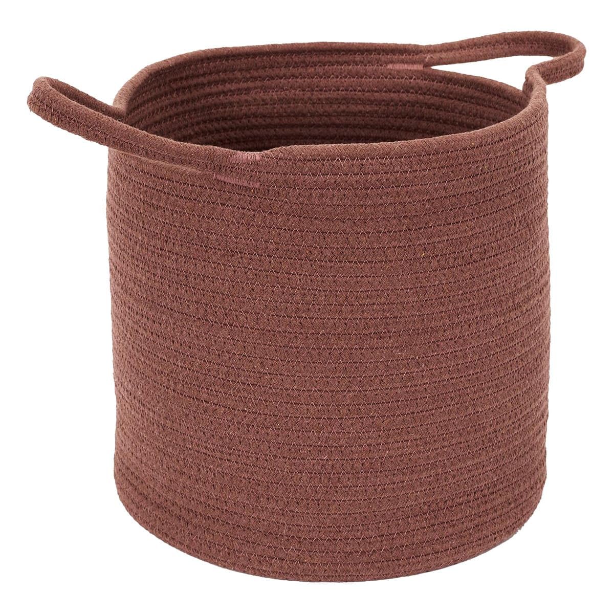 AltoBuy Lot de 3 Paniers Tressés Terracotta Marron et Blanc Crème - Brenda
