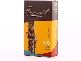 Buonvento Clarinet Reeds for Bb Clarinet, Strength 3.0. Box of 10; French File Facilitates Clear Tone and Responsive Articulation.