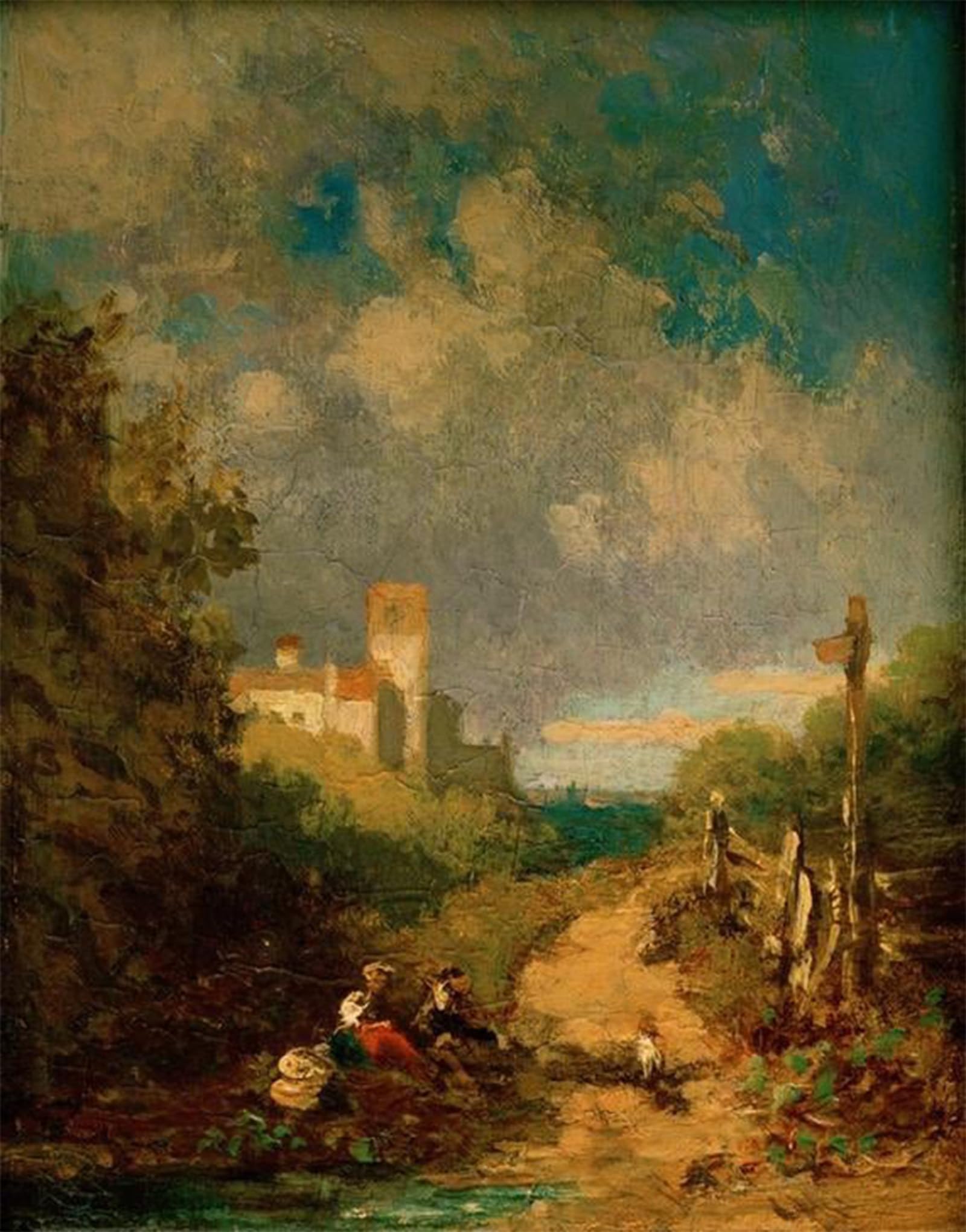 ARTXLXXBN Famous Print Painting Colorful Art Print Rest on the dirt road by Carl Spitzweg Canvas Art Decorations for Home Decor 60x90cm