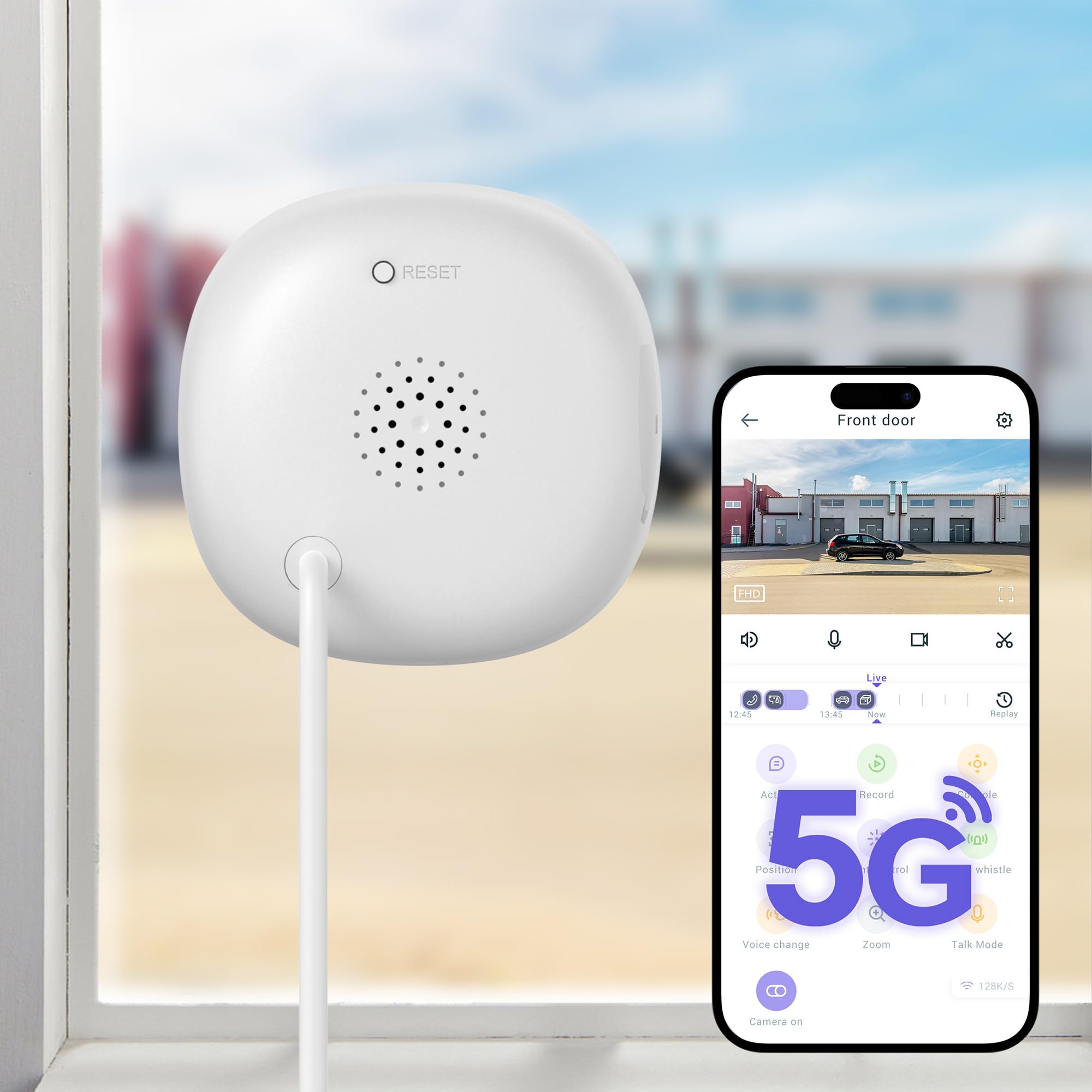 2K No Drill Window Security Camera with 18° Tilt Angle Mount, 2.4G & 5Ghz WiFi Cameras for Home Security, AI Human Detection, Color Night Vision — view 8