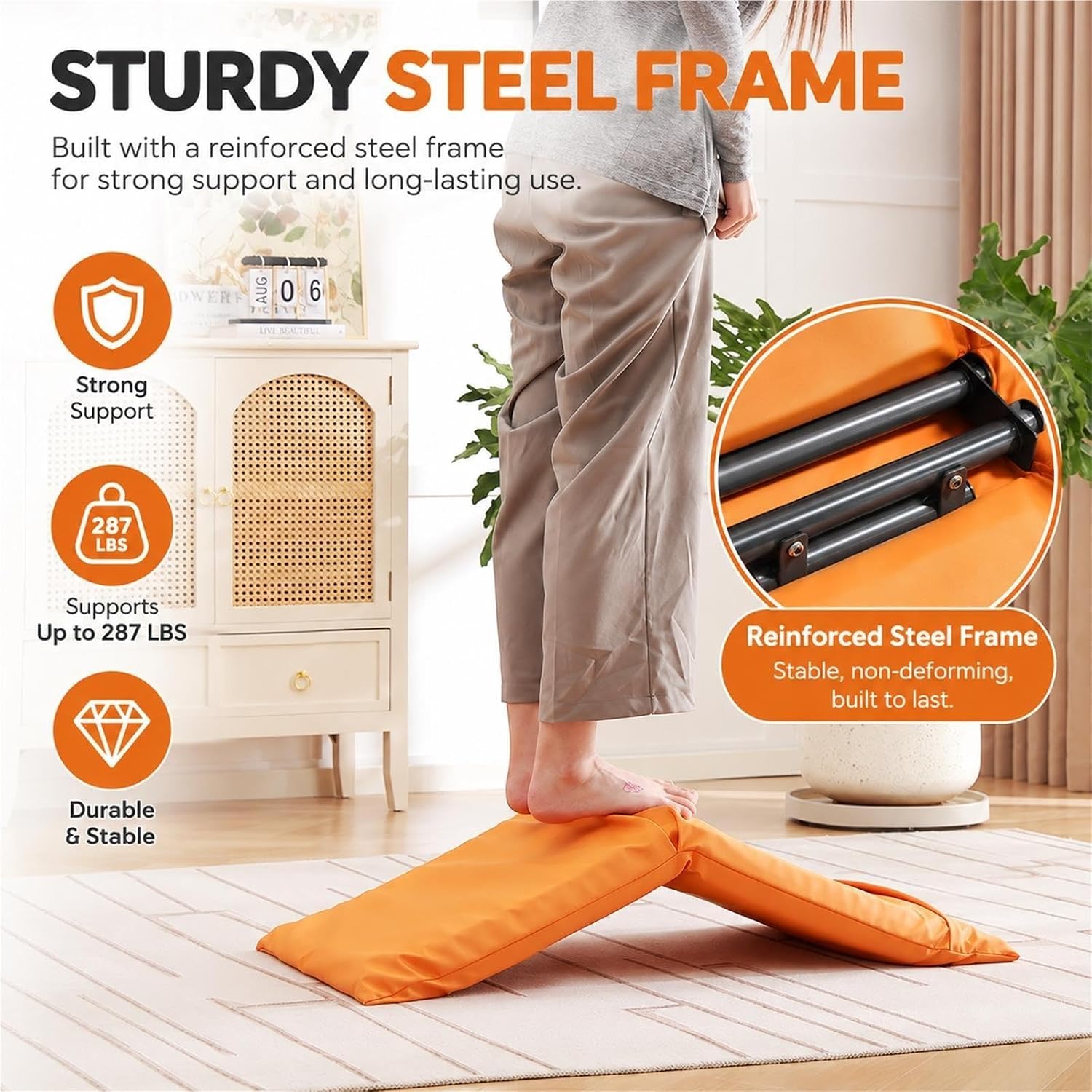 Folding Floor Chair with Back Support, Meditation Folding Floor Seating