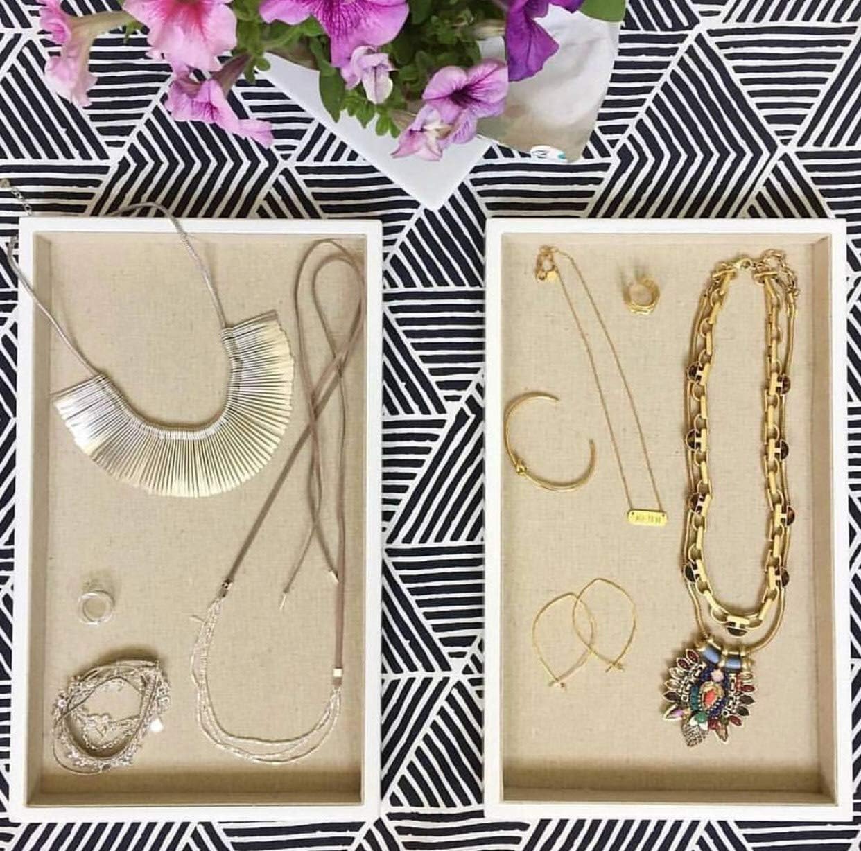 Hives and Honey, Grey Hives & Honey 5 Piece Stackable Tray Set, Linen : Home & Kitchen