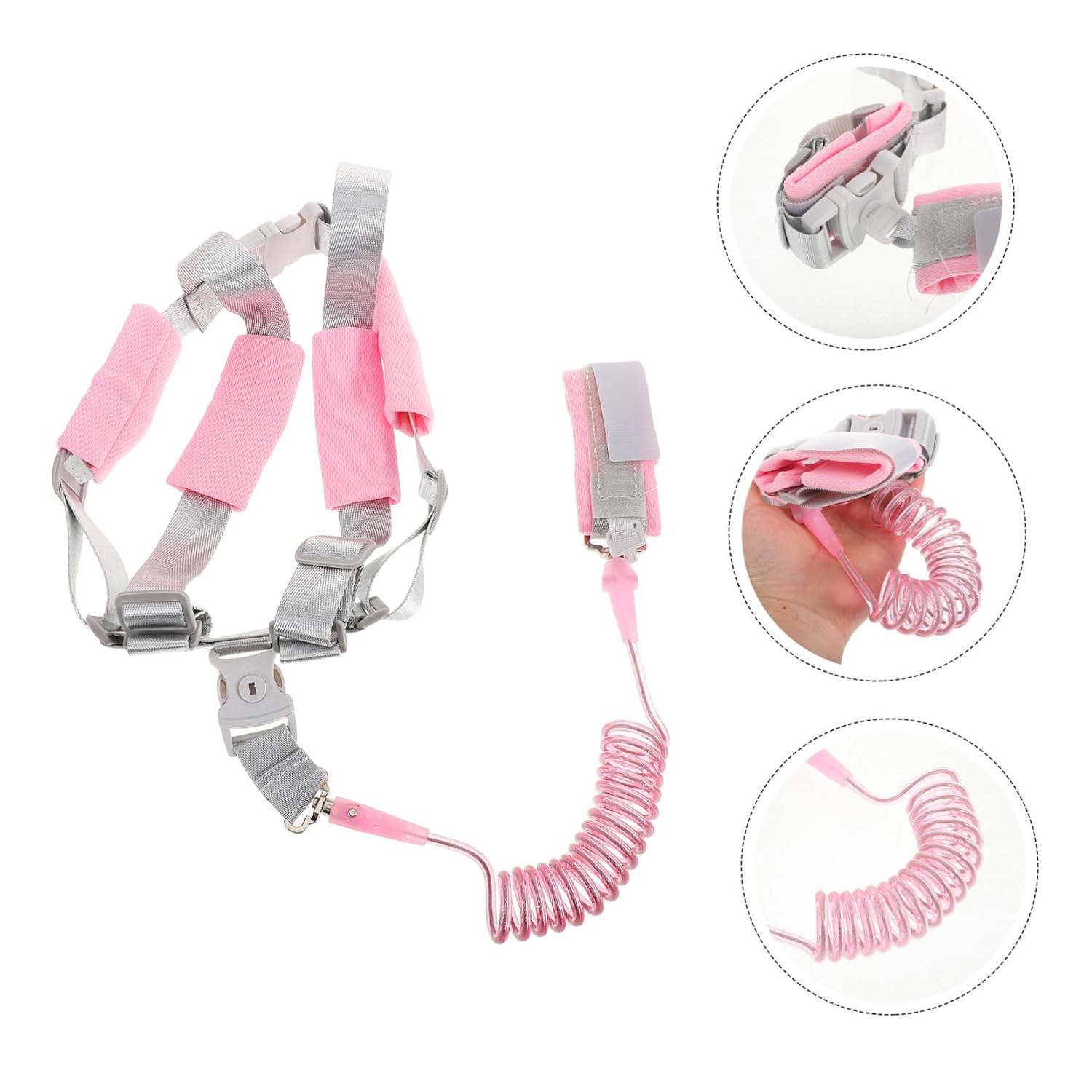 Toyvian Safety Harness for Toddlers Anti-Lost Leash Child Safety Strap for Boys and Girls Spring Rope Walking Harness Wrist Link Adjustable and Comfortable Design for Parks and Busy Areas