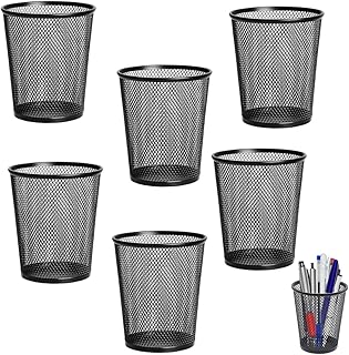 6 Pack Pen Holder,Mesh Metal Pencil Cup, Mesh Desk Organizer Pen Pot Pencil Holders,Stationary Supplies Pencil Pots For Of...