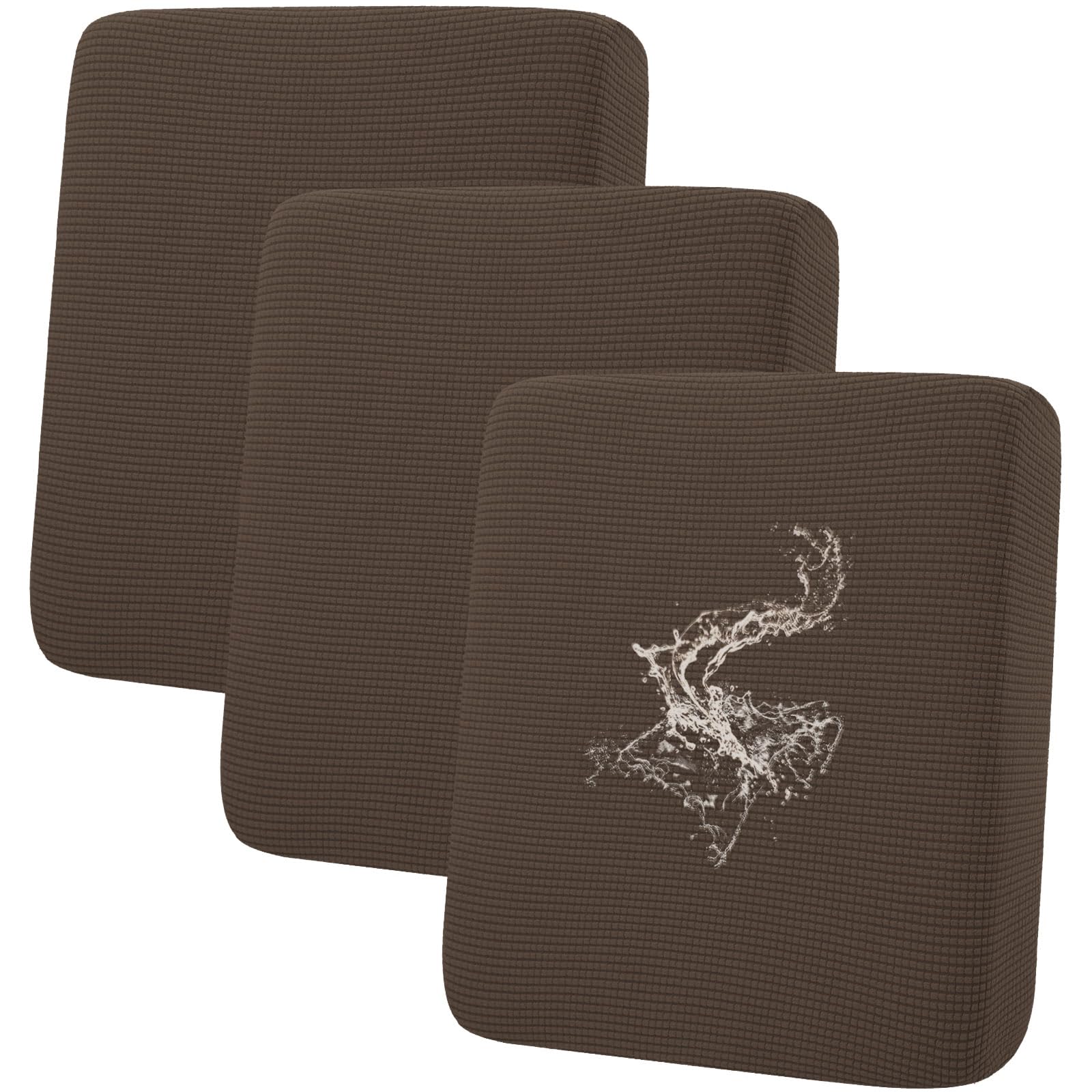 Photo 1 of hyha Waterproof Couch Cushion Covers for Pets, Non Slip Sofa Cover for Dogs Washable, Soft Thick Stretch Jacquard Fabric, Sofa Slipcovers with Elastic Bottom (3 Pieces, Coffee)