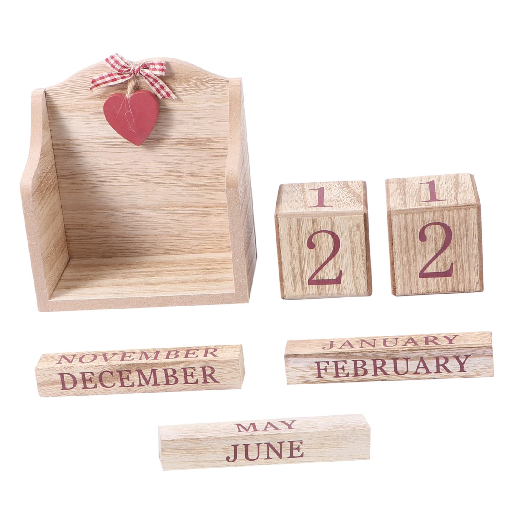 SECFOU Calendario Manuale in Legno dal Design Retrò Cambio Manuale della Data, Decorazione da Tavolo per Casa e Artigianato Creativo