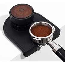 HIBREW 6.5x5.5x1.5in Espresso Silicone Tamper Mat for Home Barista Small