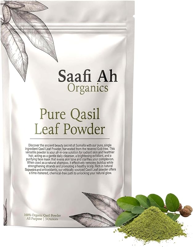 Pó de folhas de Qasil para cuidados do rosto, corpo e cabelos SAAFI AH ORGANICS, 142 g