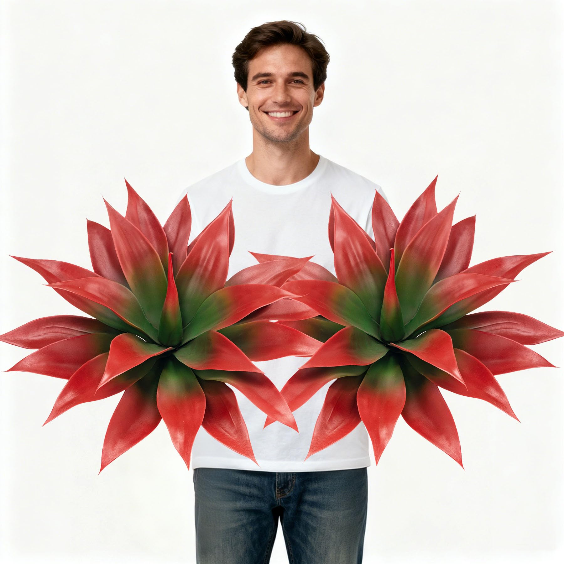 ENALGRE Artificial Agave Faux Agave Fake Greenery 18In Outdoor Artificial Plant Fake Plant for Indoor Home Decoration Plastic Plant Outdoor Decoration