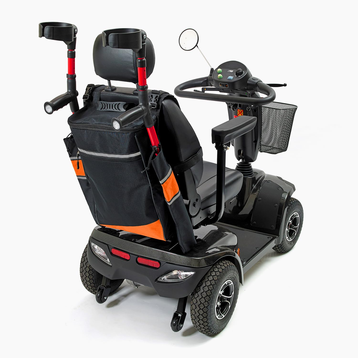 Biscay - Bolsa para muletas de movilidad - Naranja | Bolsas de movilidad para scooter Bolsa de silla de ruedas Soporte para bastón de patinete y silla de ruedas y movilidad Bolsas y cestas Accesorios