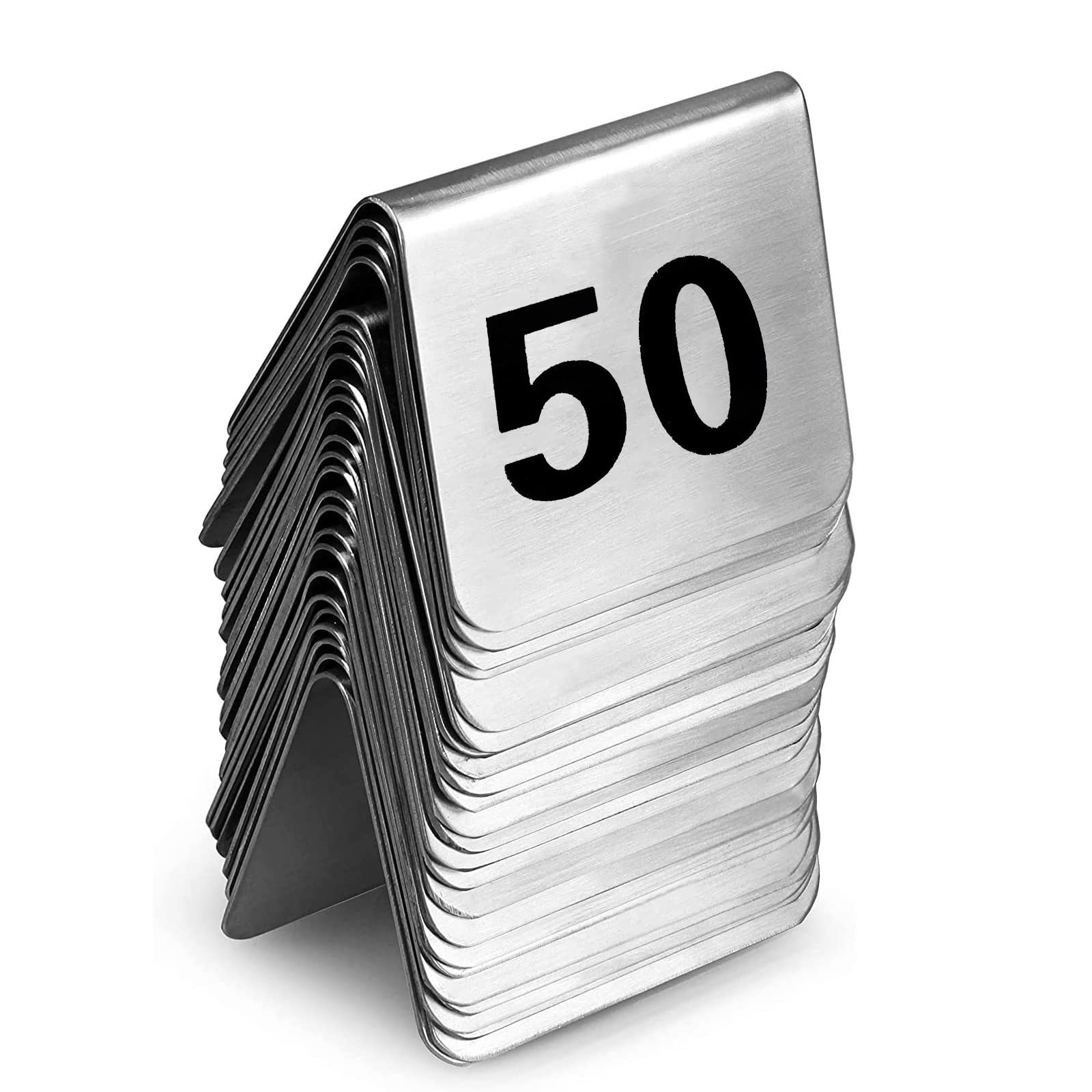 WORDFUN Carteles Reservado Metálicos Placa De Número De Mesa De Restaurante Números 1-50 1-100 Pizarra De Signos para Decoración De Restaurante, Panadería, Cafeterías, Suministros