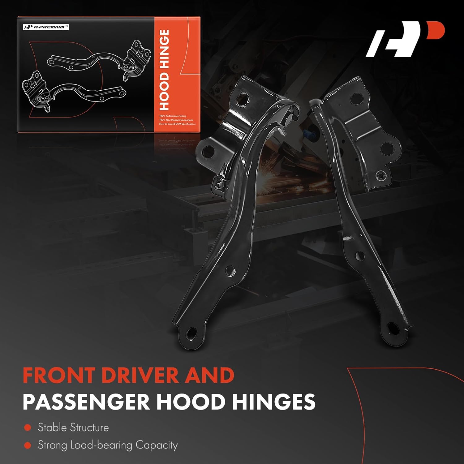 A-Premium Driver and Passenger Hood Hinges Compatible with Subaru Outback 2010-2014, Legacy 2010-2014, Set of 2 Front Left and Right Side Hood Hinges, Replace# 57260AJ01A9P, 57260AJ00A9P