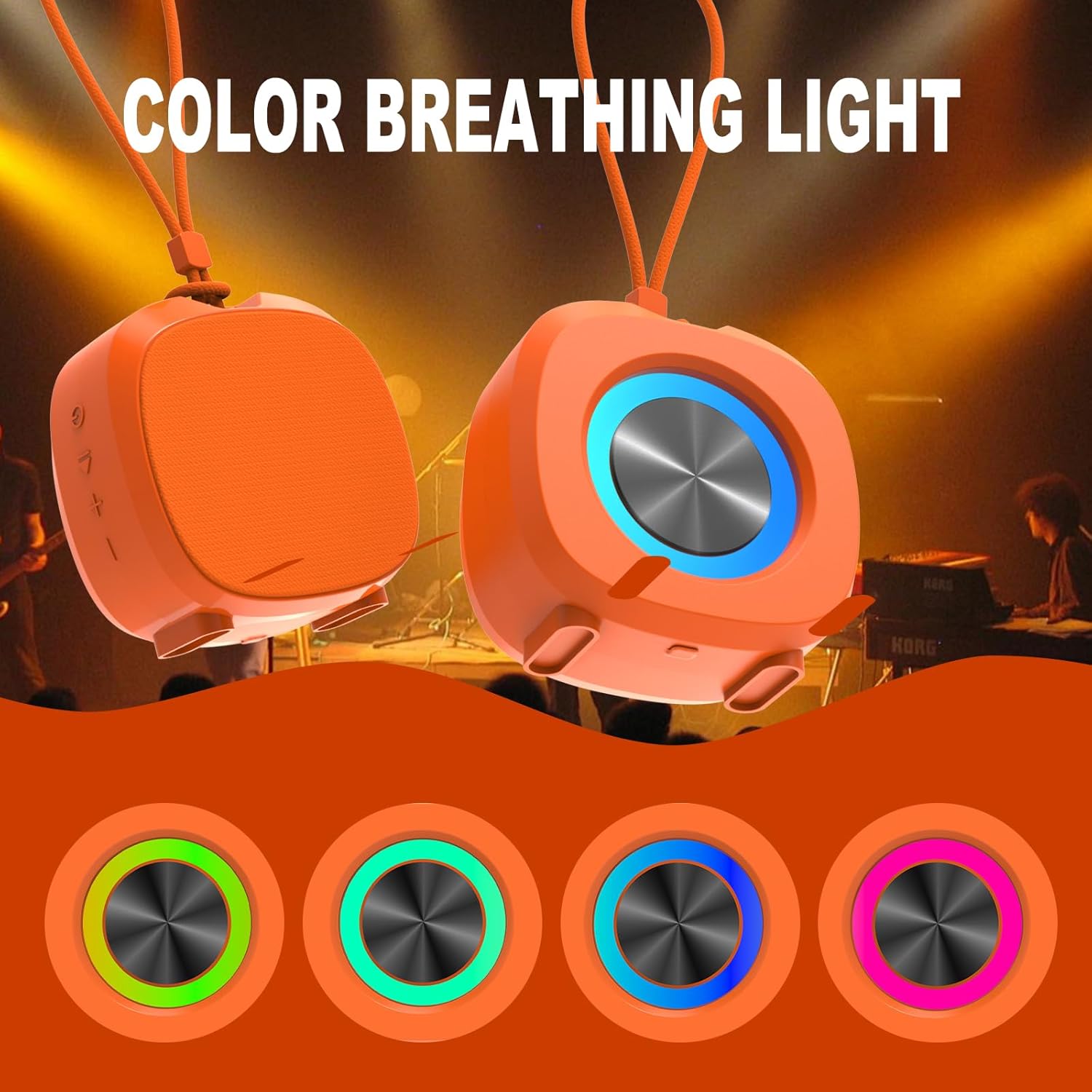 Bluetooth Speaker Portable Media Players Clear Loud Stereo Sound Deep Bass Wireless Speaker With Lights TWS IPX5 Waterproof Small Speakers Long Playtime for Home/Party/Outdoor/Beach Electronic Gadgets - Image 5