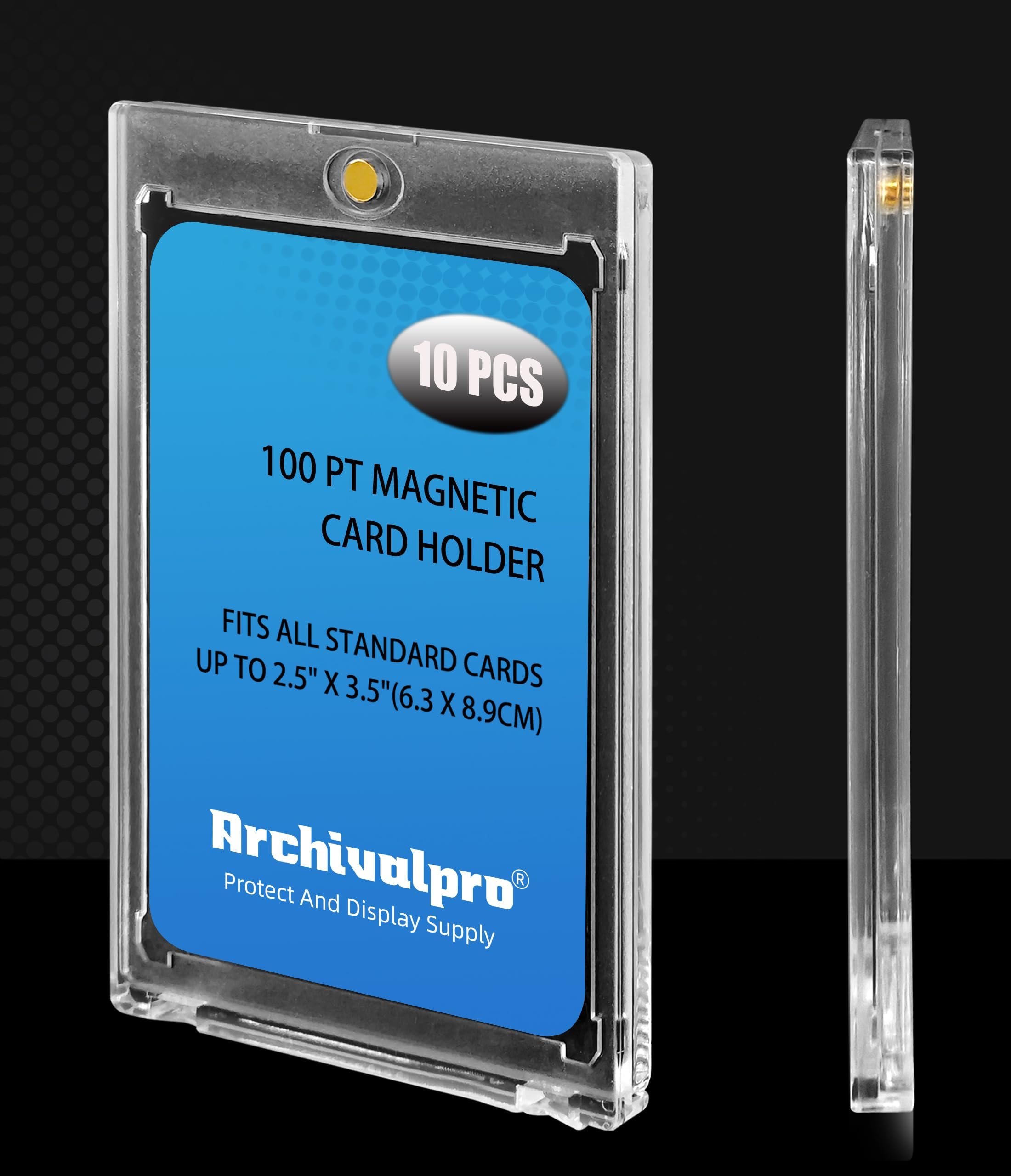 100PT Magetic Card Holder,Anti-uv,10 pcs/pk,Snap Card Holder,Hard Plastic for Trading Card,Baseball Cards Holder