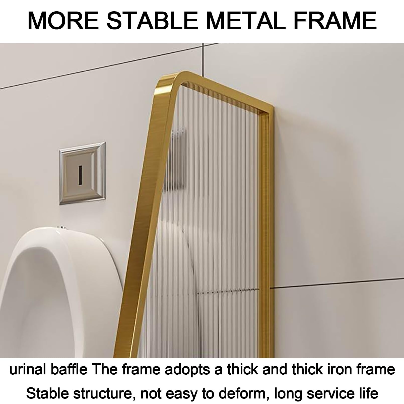 Divisorio per orinatoio a Parete, con Struttura in Acciaio Inox e Pannello in Vetro Traslucido, Ideale per bagni di casa, Ufficio, Ristorante e Hotel - Migliora la Privacy e Dona Stile.