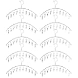 Suwimut 10 Pack Laundry Drying Rack Clothes Hanger with 10 Clips, Stainless Steel Clothes Drying Rack Sock Hangers Windproof Clip and Drip Hanger for Drying Socks, Bras, Towel, Underwear, Diapers