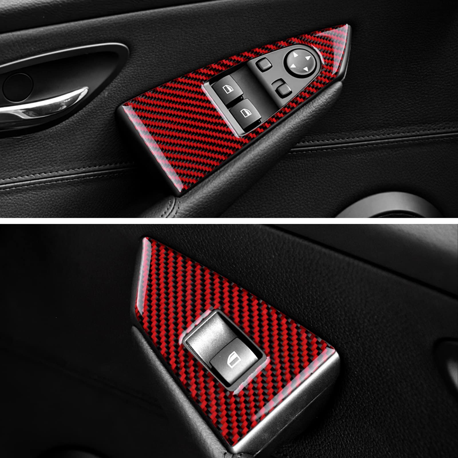 Panneau Fibre Carbone Pour BMW Série 1 E82/E88 (2008-2013) - Type A Noir - Habillage Intérieur Porte