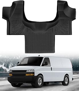 Floor Mats for Chevy/Chevrolet Express & GMC Savana 1500 2500 3500 2015-2023 All Weather Rubber Floor Liners for Express & Savana Accessories Car Mats Easy Clean, Odorless Anti-Slip