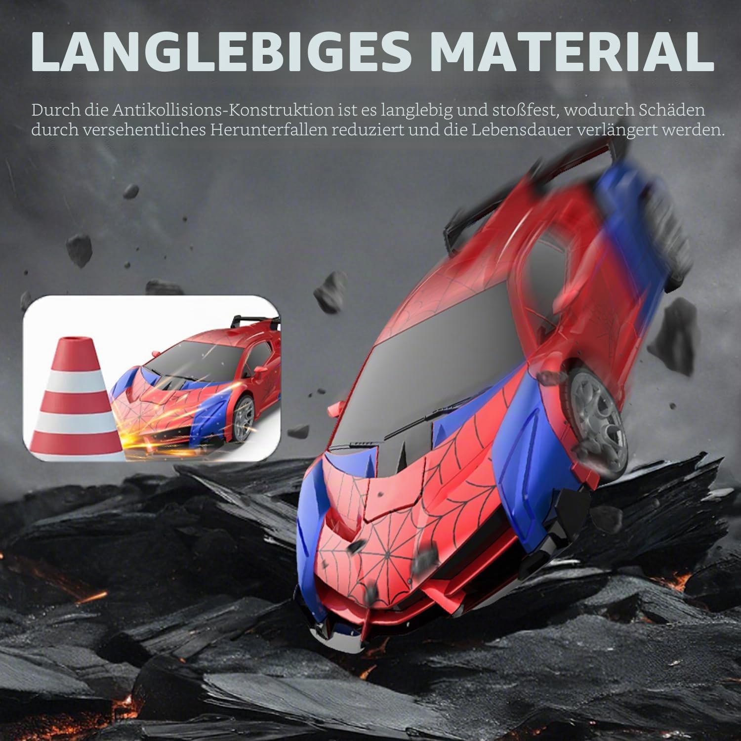 Ferngesteuertes Auto RC Transform Spielzeug ab 4 5 6 7 8 9 Jahre Junge Mädchen, 2.4G 360° Drehung 2 in 1 Roboter & Remote Control Car mit Fernbedienung Geburtstag Geschenk Kinder Spielzeugauto