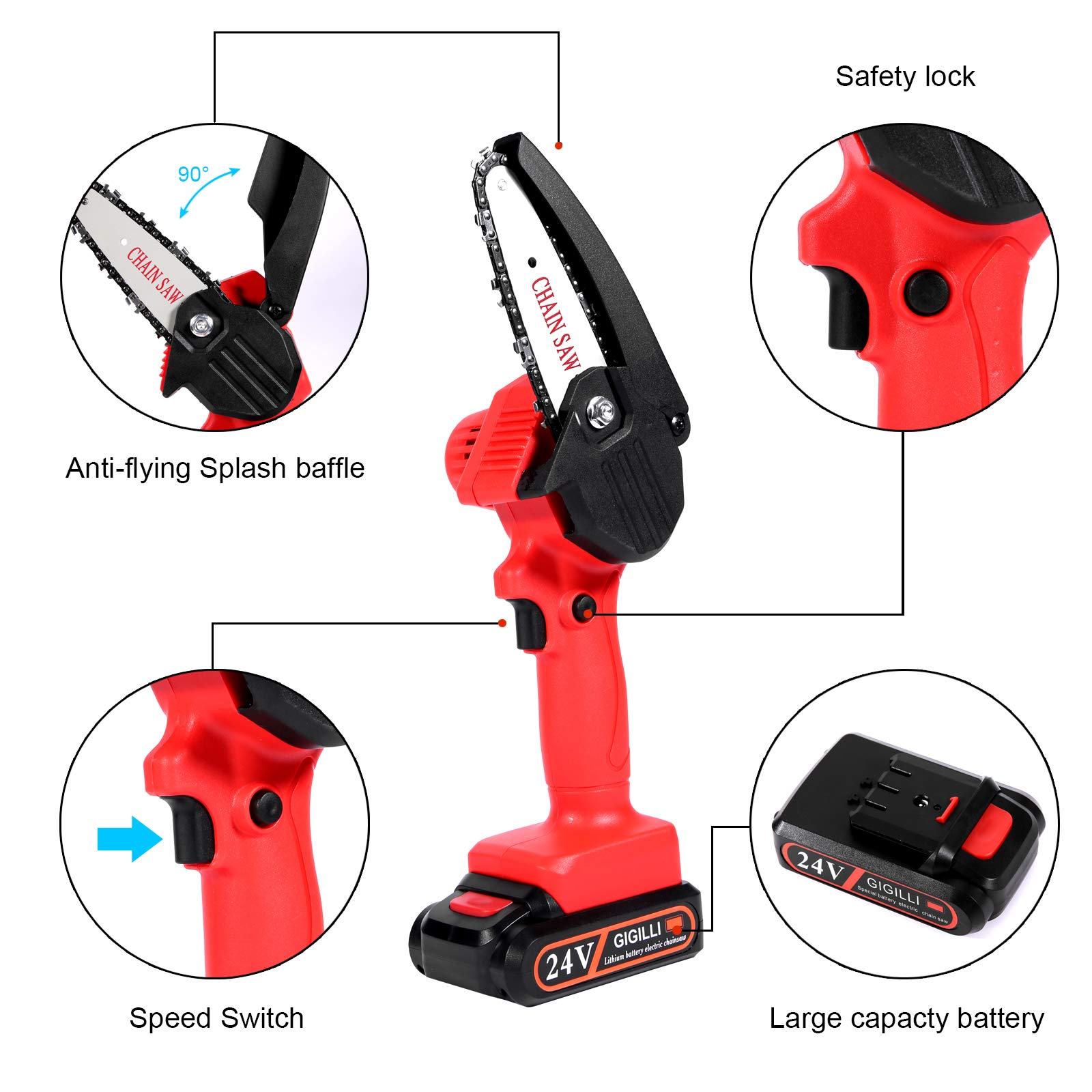Cordless Mini Chainsaw Battery Powered 