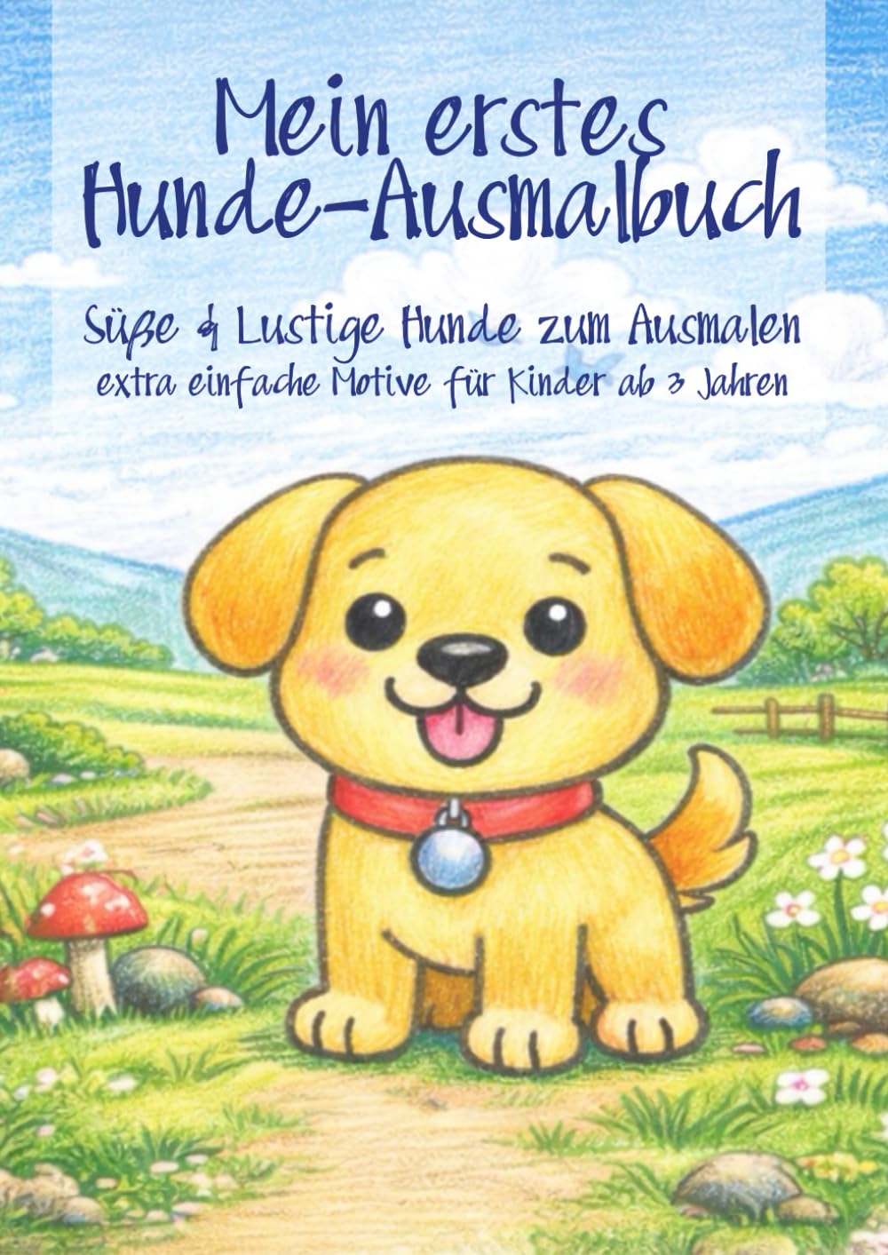 Mein erstes Hunde - Ausmalbuch: Süße und lustige Hunde zum Ausmalen - extra einfache Motive für Kinder ab 3 Jahren