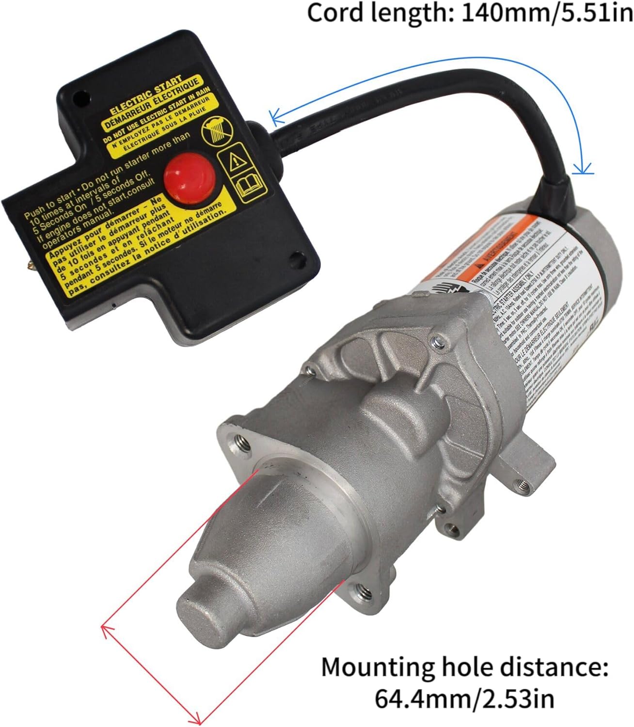 Electric Starter Motor JQ170-2 14Teeth Compatible with Ariens AX291 AX306 Deluxe 28" 30" Snowblower, Husqvarna 24" 27" 30" Snowblower,Suitable for Lct 291cc 306cc Engine Snow Blower