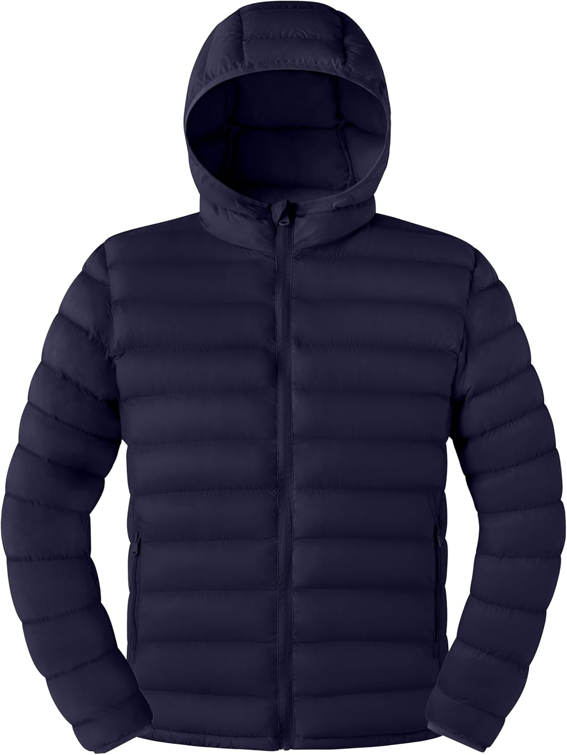 wantdo Men's Lightweight Winter Jackets Warm Puffer Jacket Quilted Winter Coat with Hood