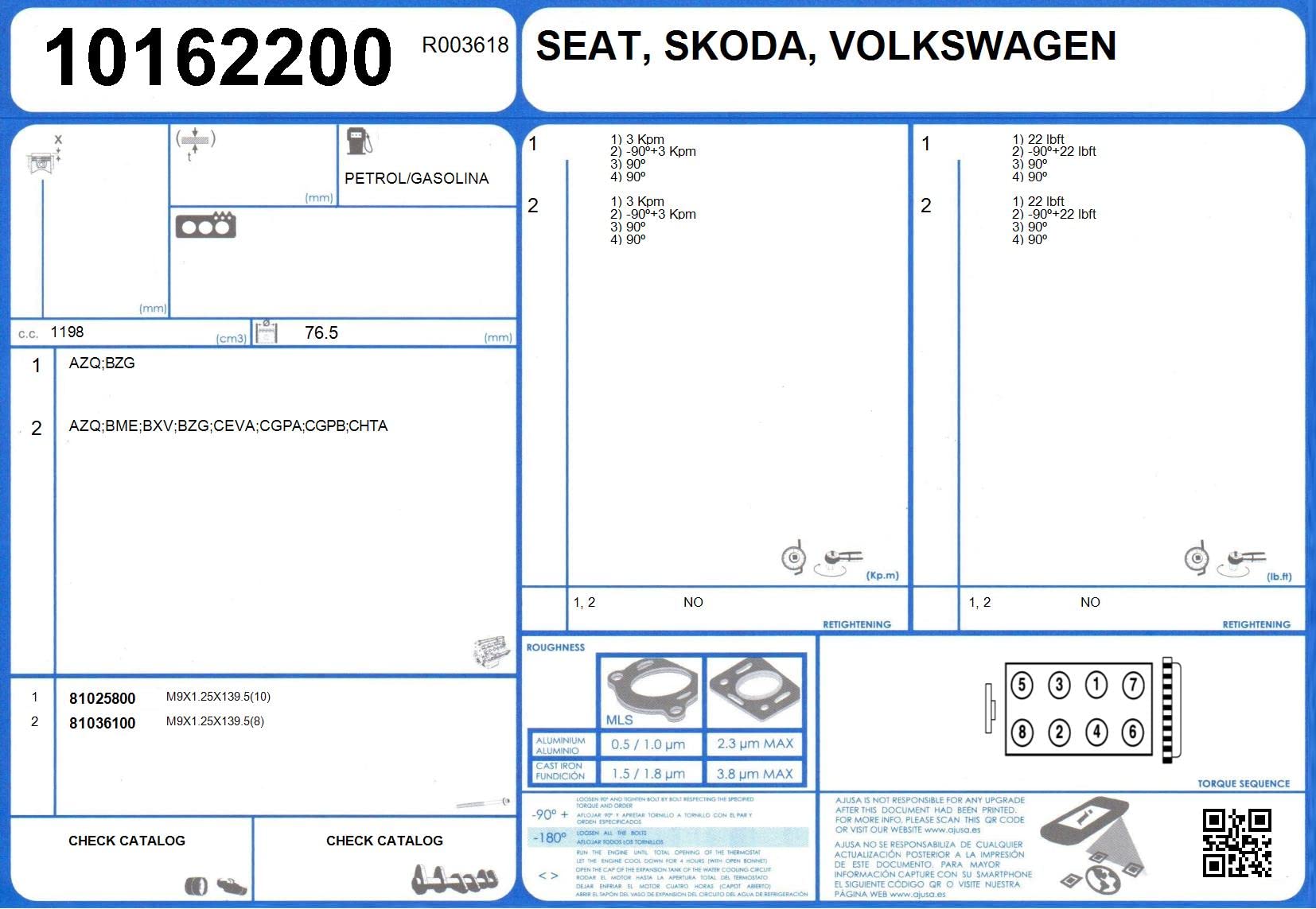 Ajusa 50244900 Kit completo guarnizioni, Motore