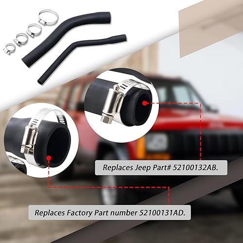 Miniatura 5 de Mangueras de combustible y ventilación negras con 4 abrazaderas compatibles con Jeep XJ Cherokee JXJ JXJV XTPTFABS de 97 - 01