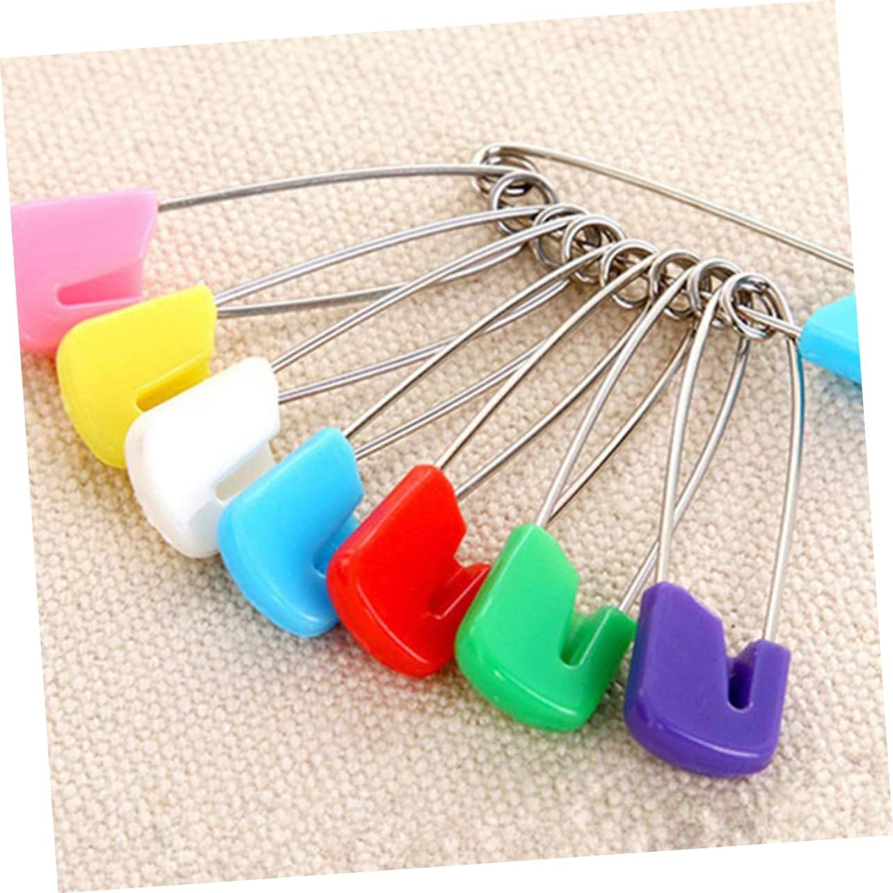 100pcs Safety Diaper Pins Large Safety Pins for Adults Plastic Head Comfortable Fit Easy to Use