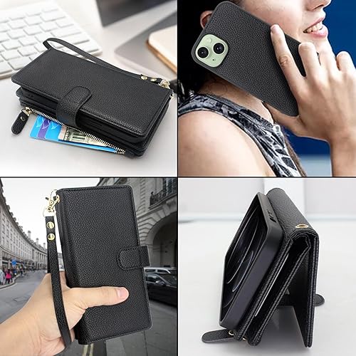 Miniatura 6 de Lacass Compatible con MagSafe Case Wallet para iPhone 15 PlusiPhone 14 Plus de 6.7 pulgadas, 2 en 1, magnética, desmontable, de cuero, con tarjetero