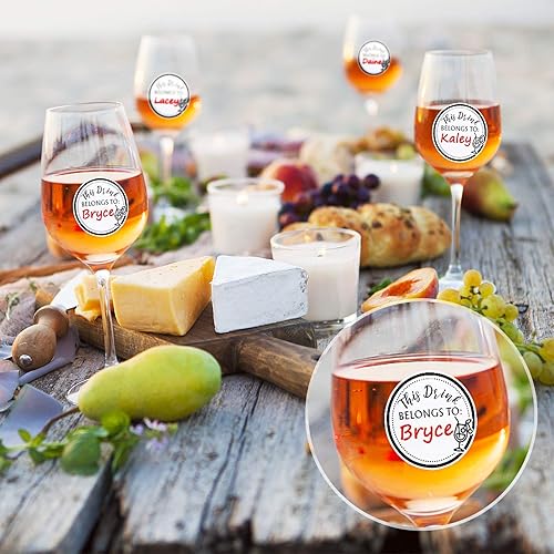 Miniatura 7 de Zonon 600 calcomanías de bebida para tazas, botellas de agua, etiquetas en blanco para bebidas pertenecientes a calcomanías para recepción de boda,