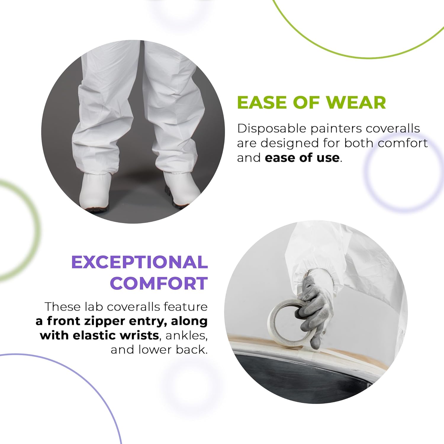 AMZ Medical Supply Disposable Coveralls, 3X-Large. Pack of 25 White Microporous Hazmat Suit Costume. 60 GSM Painters Suit Disposable. Lab Coveralls with Zipper Front Entry, Elastic Wrists and Ankles